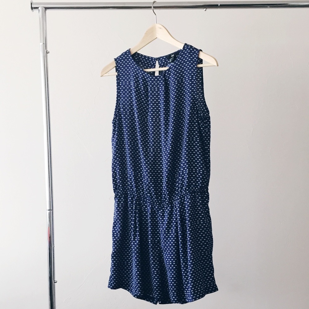 H&M Blue Romper with Open Back